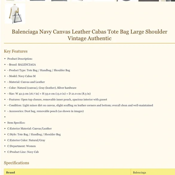 Balenciaga Paris White and Gray Women's Bag - Picture 10 of 10